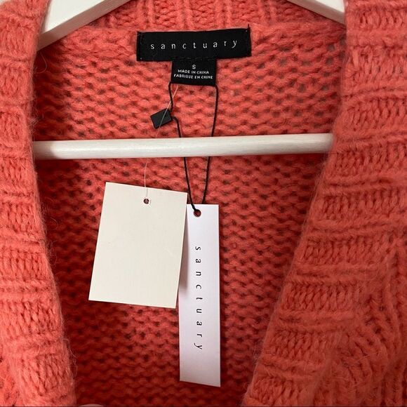 Sanctuary Sweater Coral Crewneck New Year New You Knit Casual Pink Telluride - Picture 6 of 9